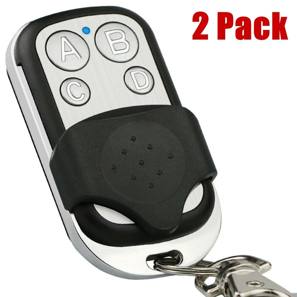 2* Universal 4 Button Gate Garage Door Open Remote Control 433MHZ Fixed Code/