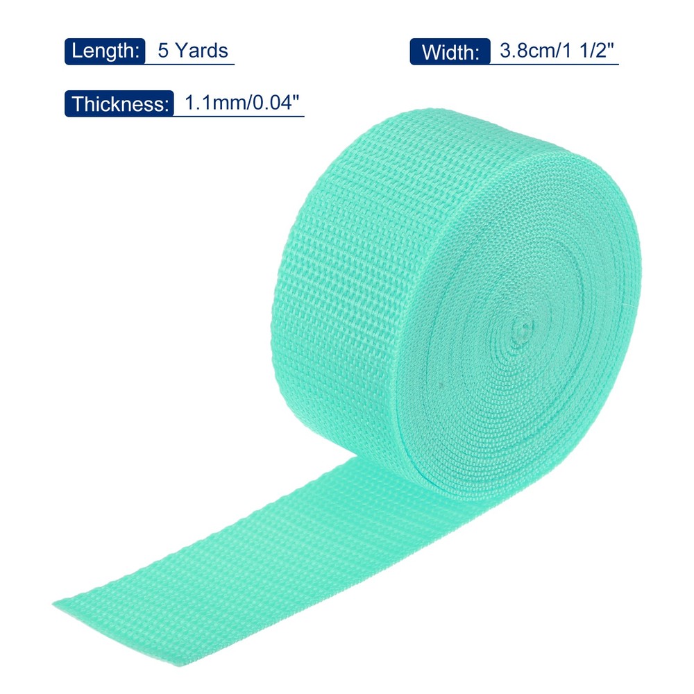 Lightweight Polypropylene Webbing Strap 3.8cm 5 Yard Turquoise Green
