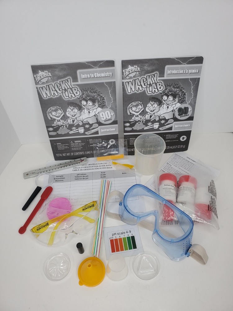 22 Pc. EduScience Wacky Lab Kids Intro Chemistry Interactive Set Incomplete