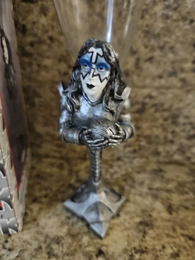 KISS Ace Frehley Goblet Wine Glass Spencer Gifts #574640 Rock Band Collectible