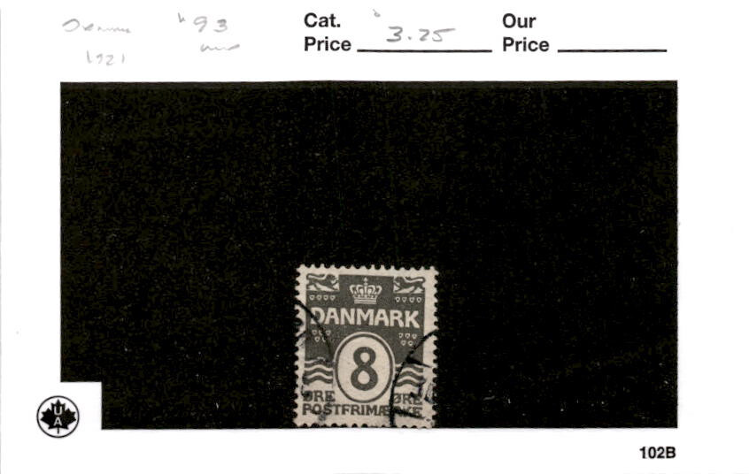 Denmark, Postage Stamp, #93 Used, 1921 (AB)