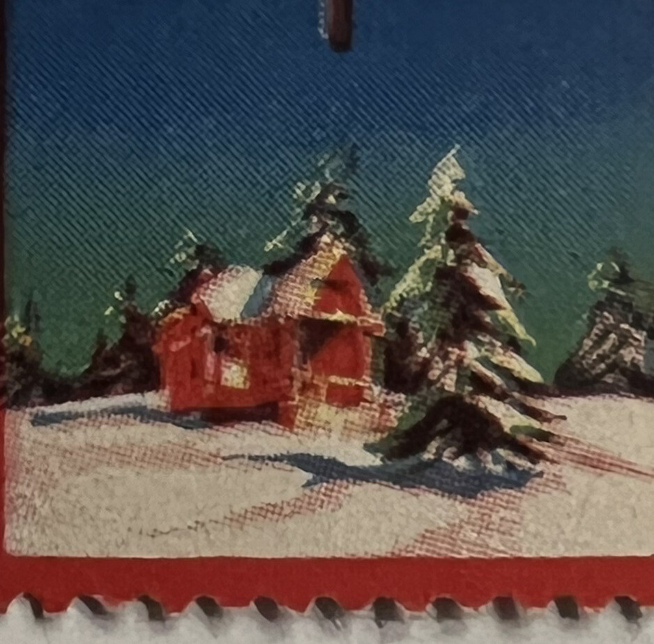 ERROR 1934 CHRISTMAS SEAL STAMP BLURRED SCENERY