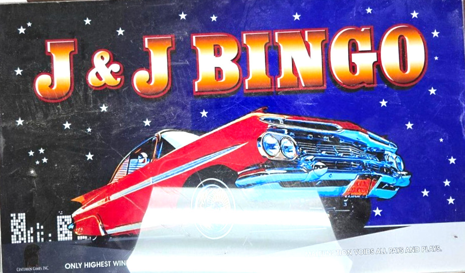 PLEXIGLASS SIGN FOR J&J BINGO MACHINE
