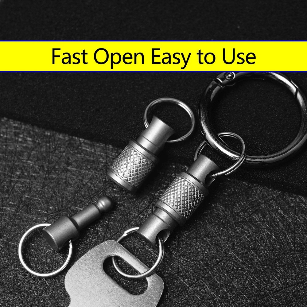 Titanium Alloy Keychain Double Headed Quick Pull Buckle Removable Portable Outdo