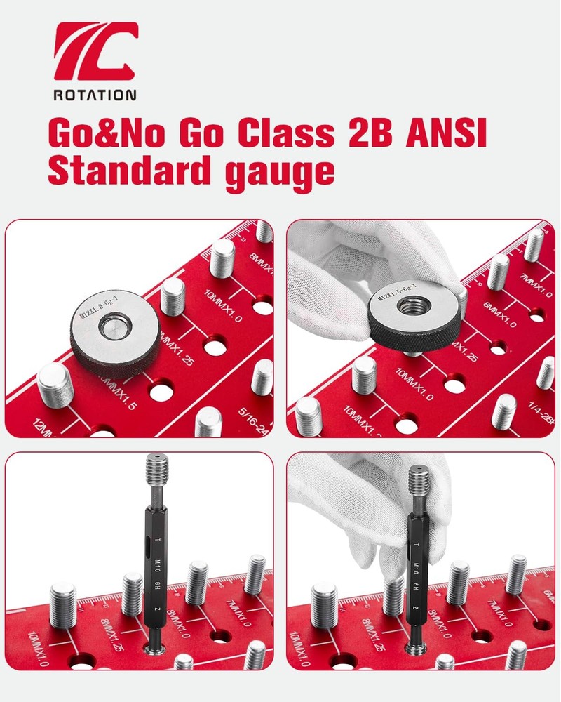 ROTATION Thread Checker, Nut and Bolt Gauge, Size Identifier...
