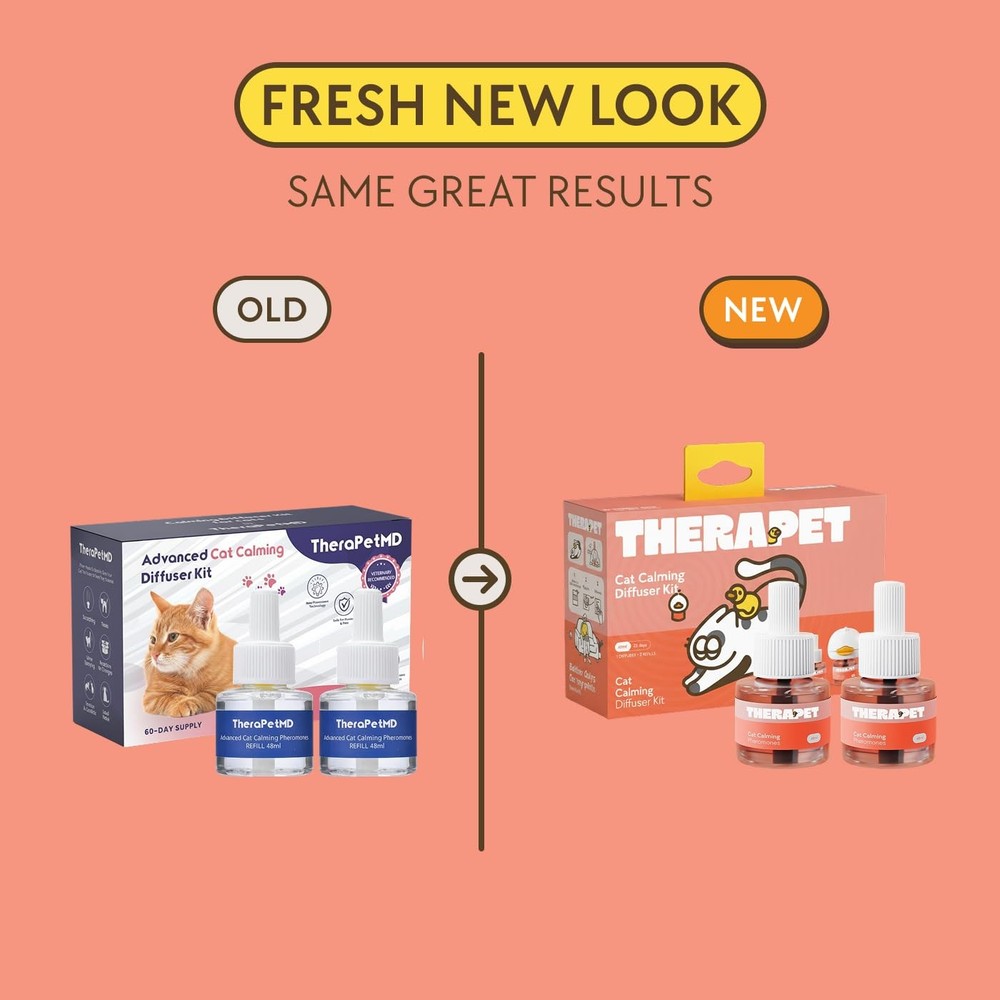 TherapetMD Cat Calming Diffuser Refill Kit 2-Pack, 60-Day Supply Pheromone for
