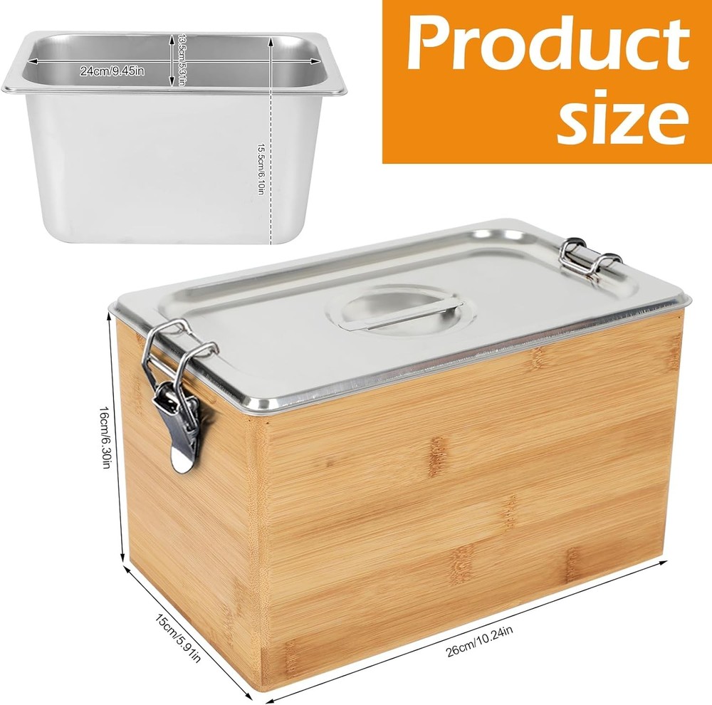 Compost Bin W/ Lid 1.2 Gal Countertop Compost Kitchen Scrap Indoor Large Compost