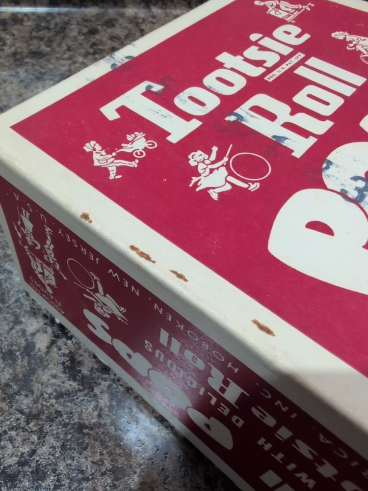 Vtg Tootsie Roll Pops Candy Box Empty