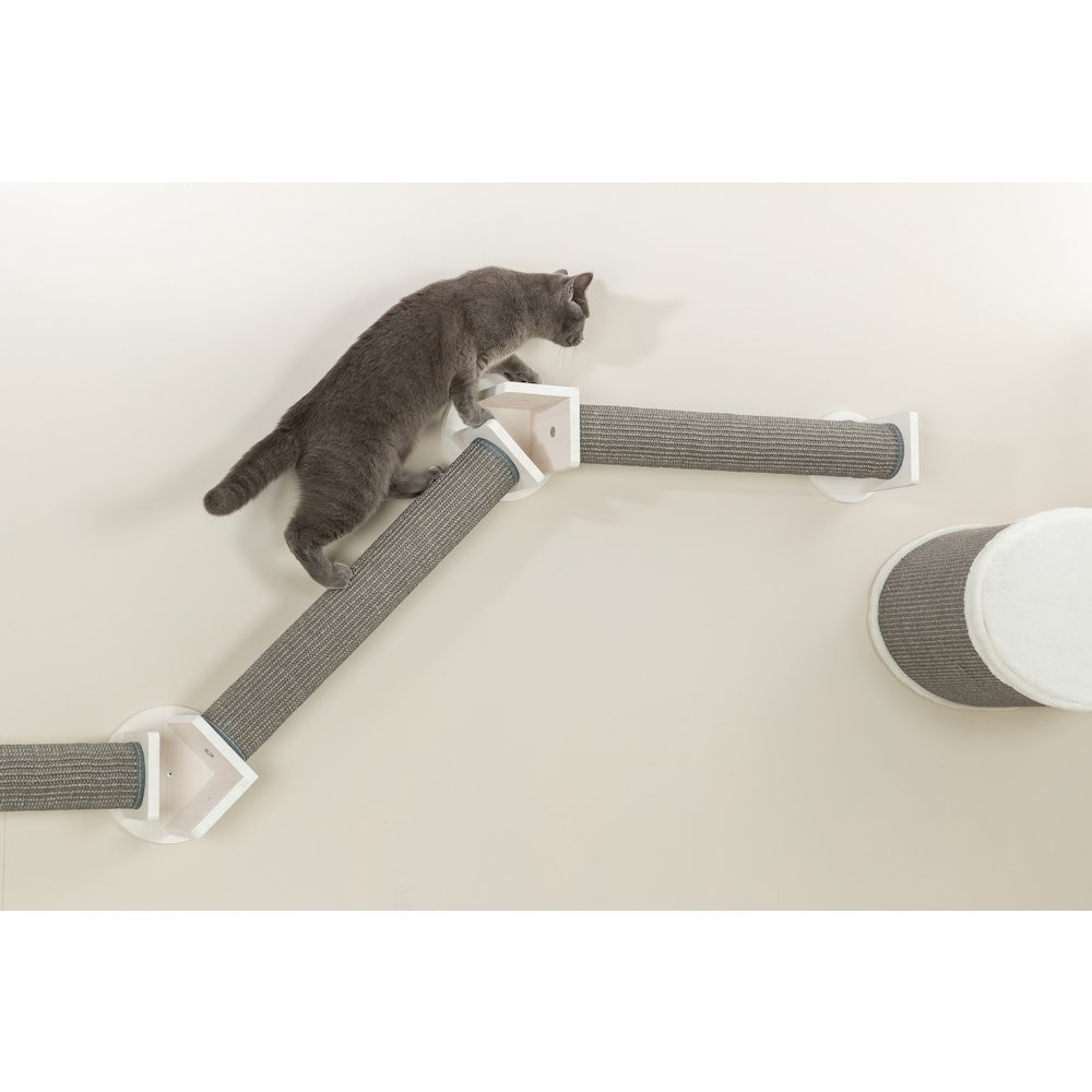 Wall Set 2 Multi-Level Wall Mounted Cat Perch System with 3 Scratching Posts
