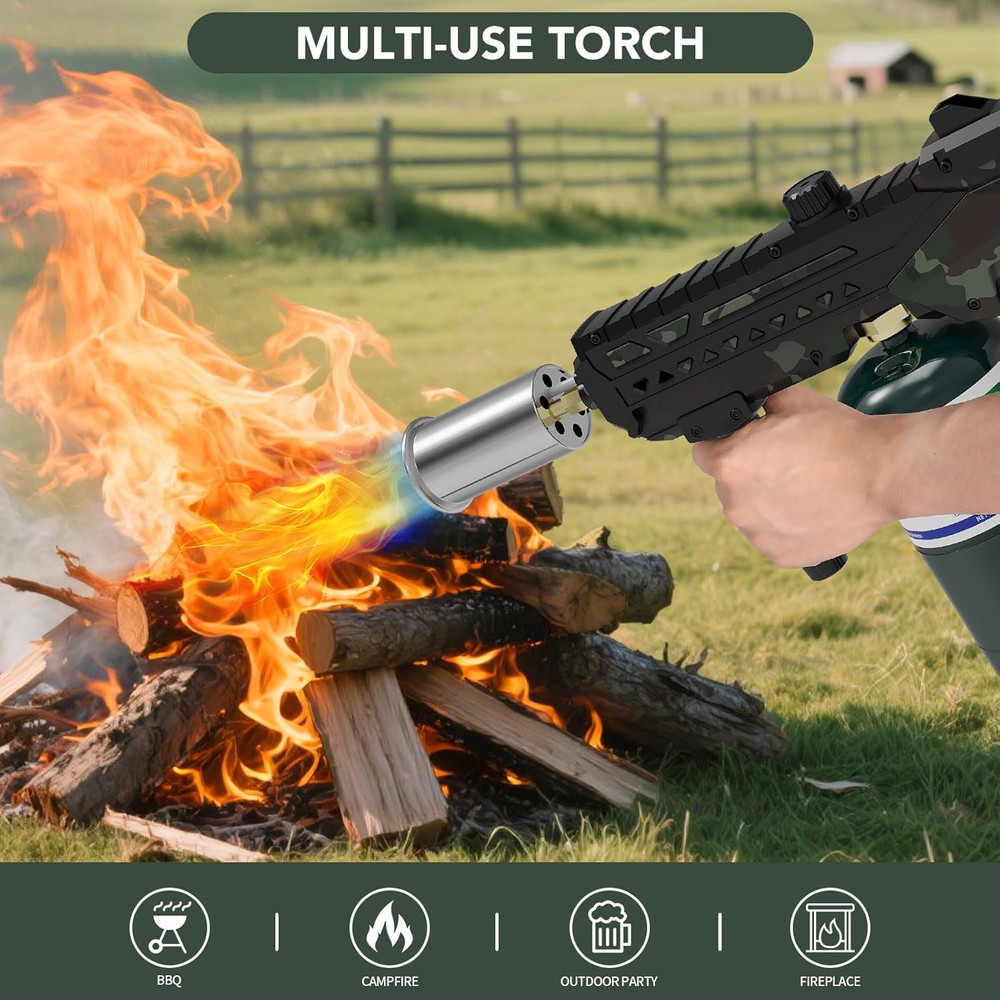 Powerful Cooking Propane Torch Gun, Culinary Torch Campfire Starter, Adjustable
