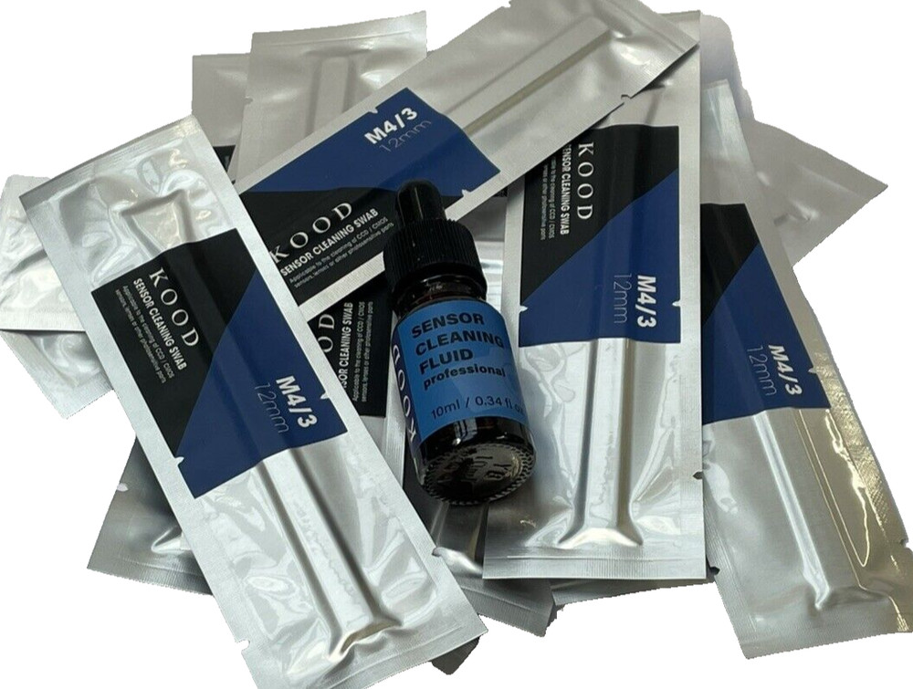 KOOD PRO Micro 4/3 Camera Sensor Cleaning Kit 12x Swabs & 10ml Fluid