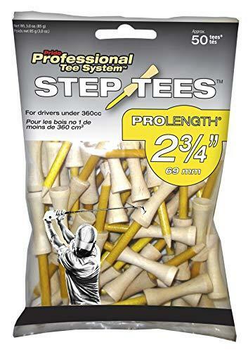 Pride Professional Tee System Two Piece Step Tee, 50 Count, 2-3/4 inch (Yellow)