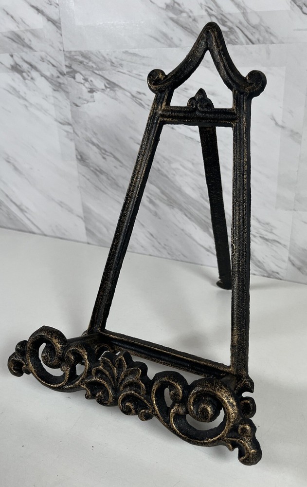 Easel Metal Scroll Art Display Plate Stand Desktop Shelf