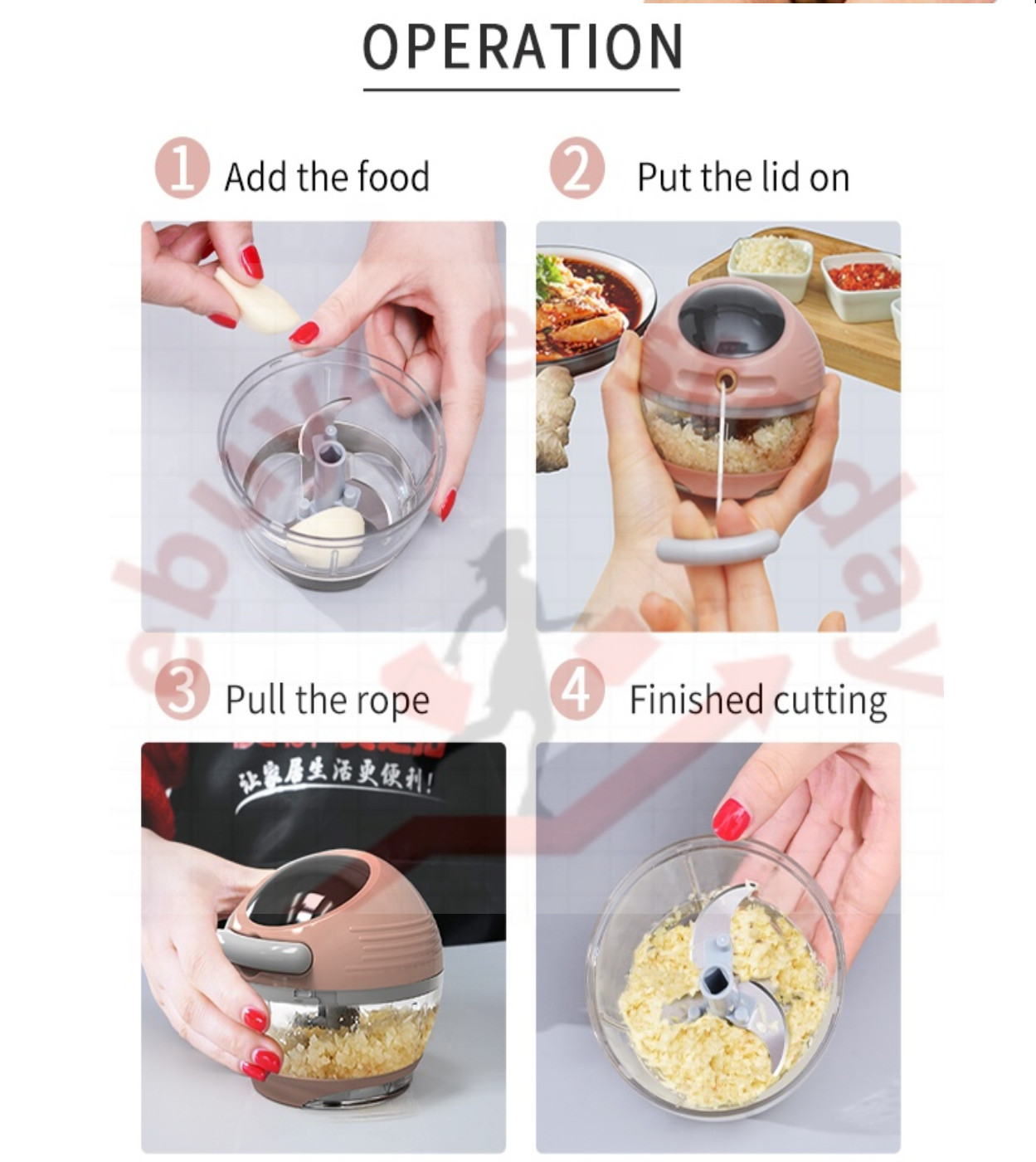 Multi-Functional Manual Food Chopper Compact Hand Held Vegetable Dicer Mincer