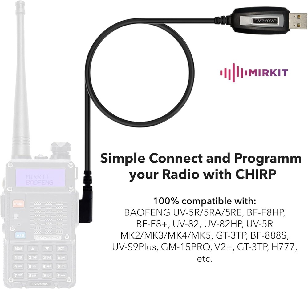 Ham Radio Programming Cable for Baofeng UV-5R