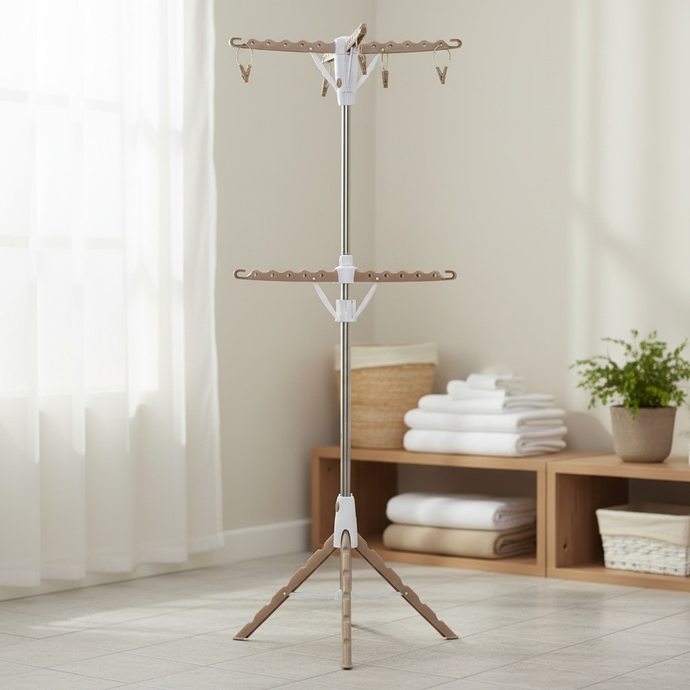 Adjustable Tripod Clothes Dryer Rack, Space-Saving Garment Hanging Solution