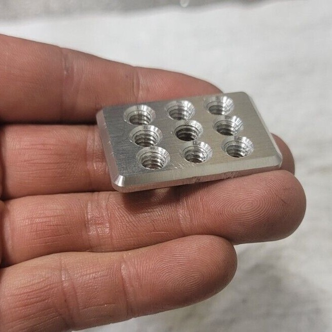 Molle Panel Nut Threaded Insert - 1.0"x1.5" opening - 9 x 1/4"-20 Threaded Holes
