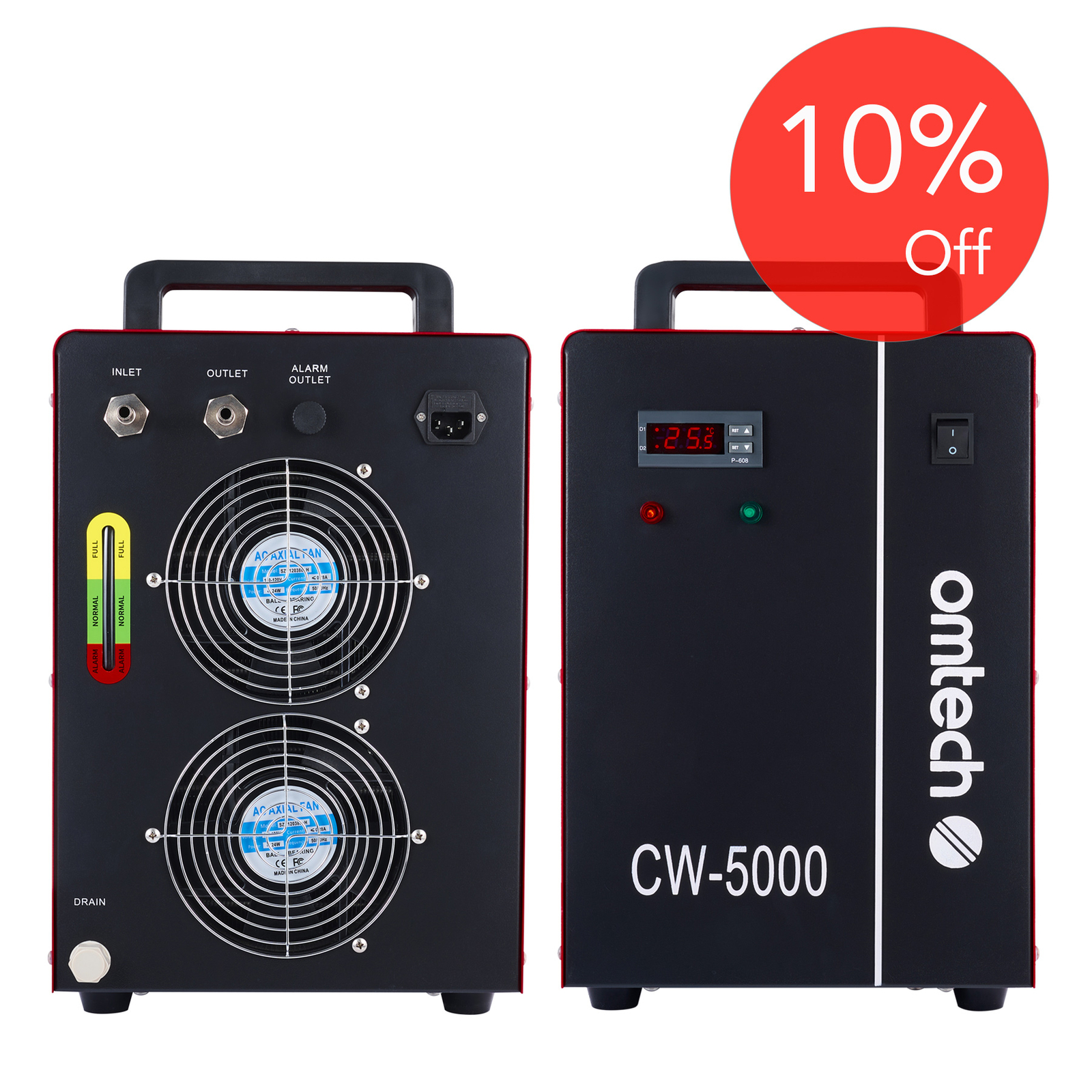 OMTech Industrial Water Chiller CW-5000 for 50-100W CO2 Laser Engraver Cutter