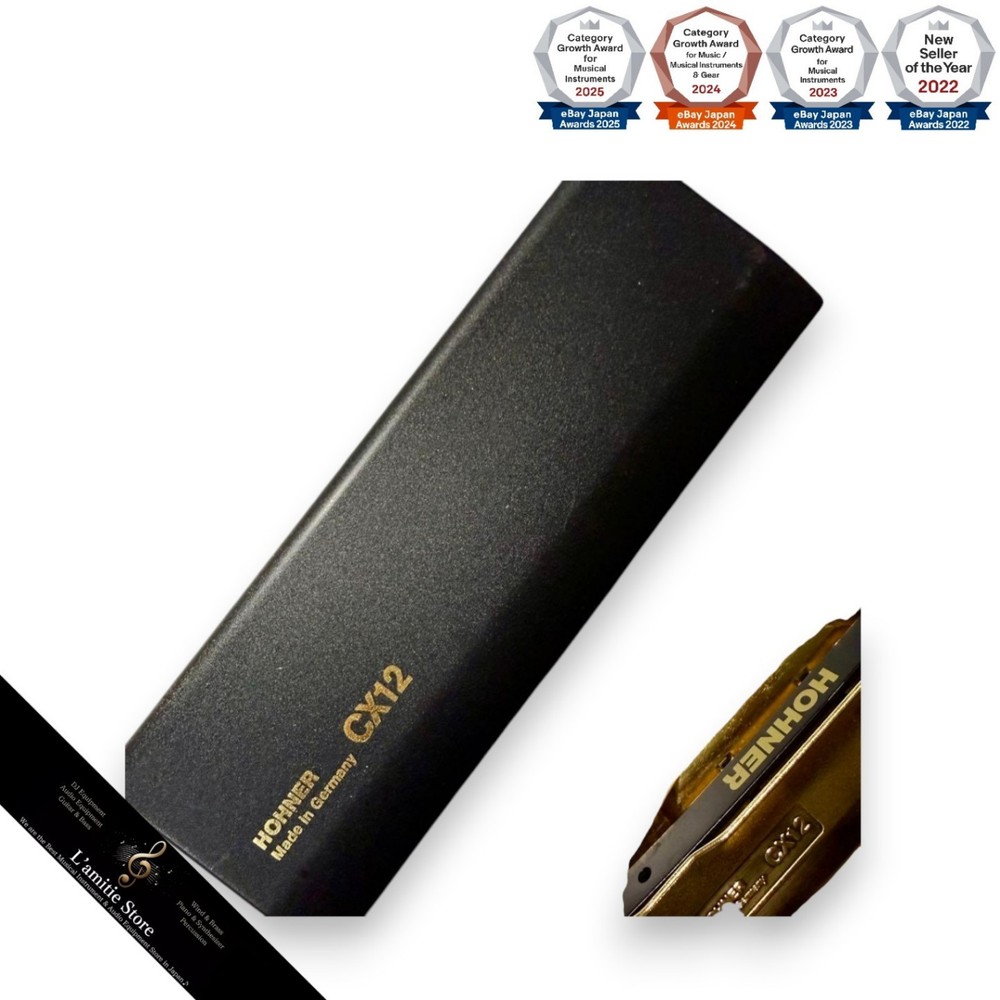 Hohner CX-12GOLD Chromatic Harmonica, 12-Key, Silver, Includes Case, Used