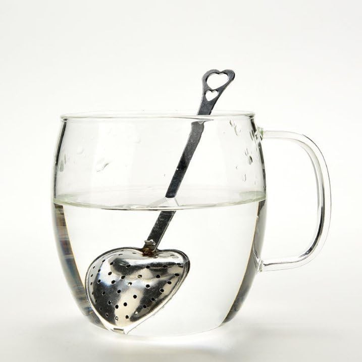 Silver Heart Shaped Tea Strainer with Handle,Tea Strainers Standard,