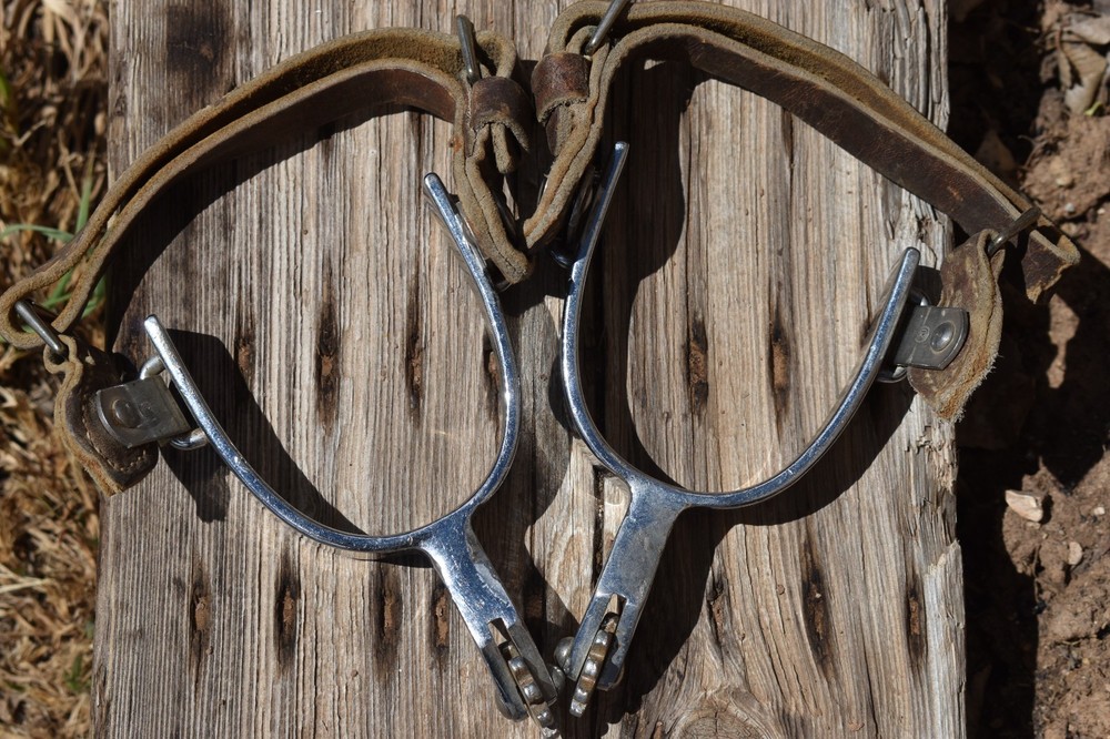 CROCKETT CHROME PLATED SPURS W/ STRAPS