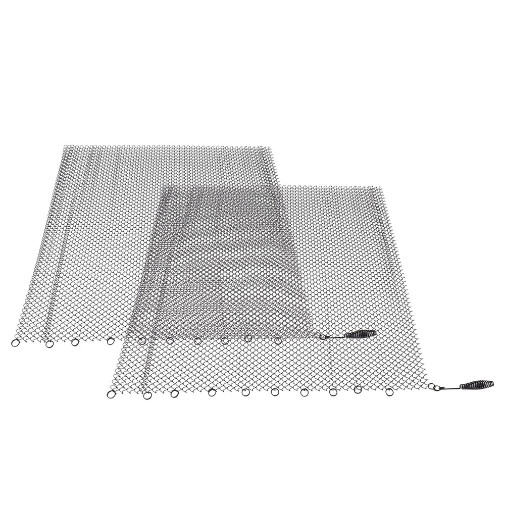 2 Panel Fireplace Mesh Screen Curtain Durable Safety Hanging Replacement Screens