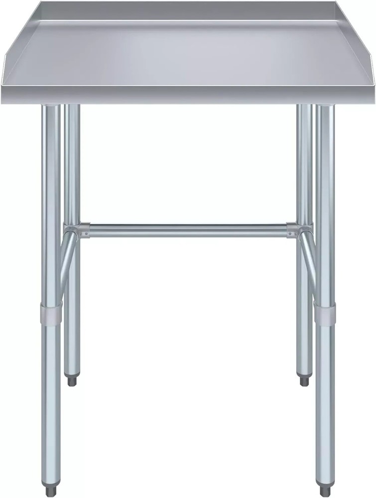 Commercial Worktable, NSF Certified,Open Base, Backsplash, Side Guards 24"x48"