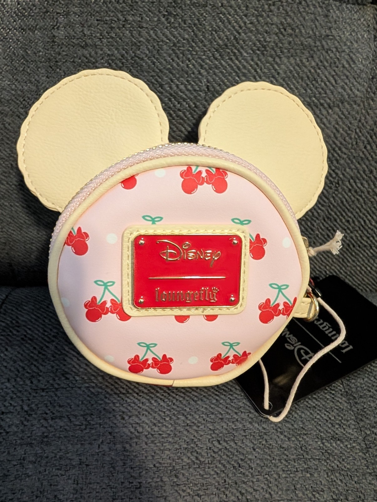 Loungefly Disney Minnie Mouse Cherry Pie Coin Purse Zip Around Pouch With Strap