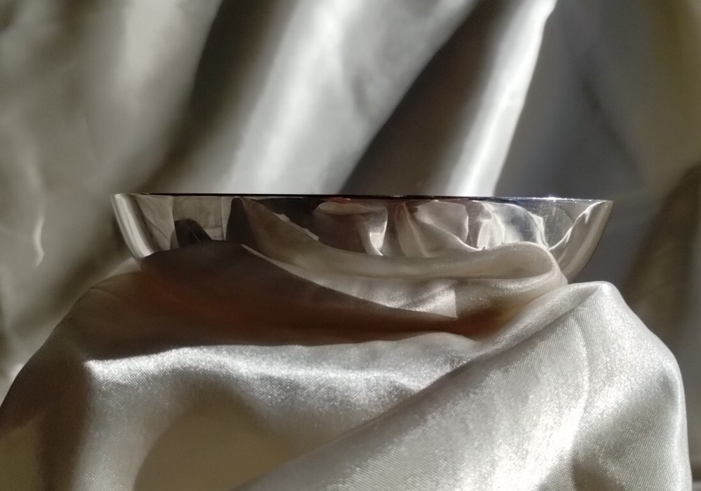 Vtg Reed & Barton TEAL GREEN Silver Plate Enamel Bowl small trinket candy 192