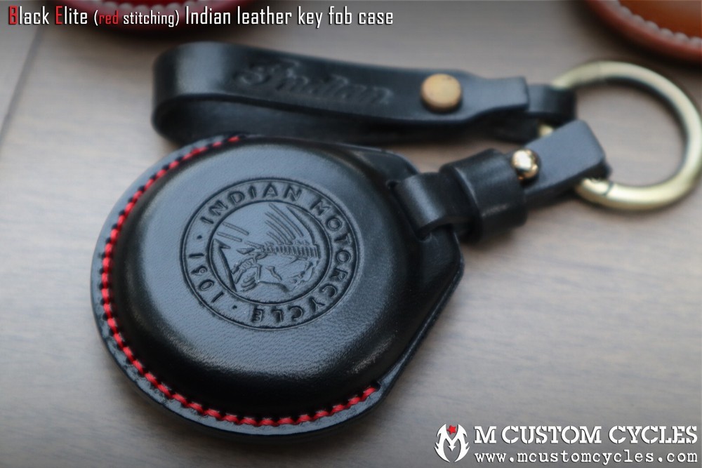 Indian motorcycle key fob leather case