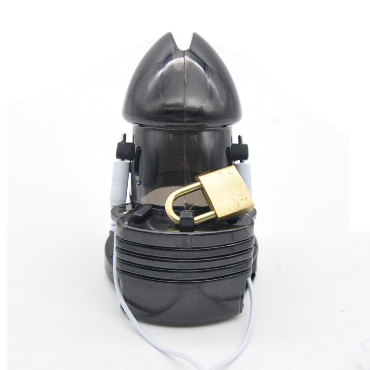 Male E-Stim Shock Lockable Chastity Belt Device Ring Cage Stretcher Adjustable