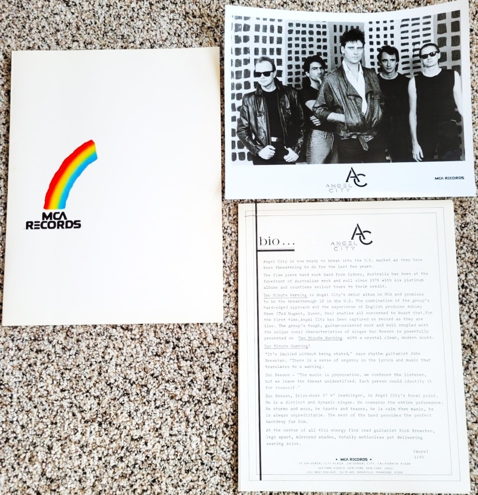 ANGEL CITY - Vintage 1994 Two Minute Warning ORIGINAL PROMO PRESS KIT 8x10 PHOTO