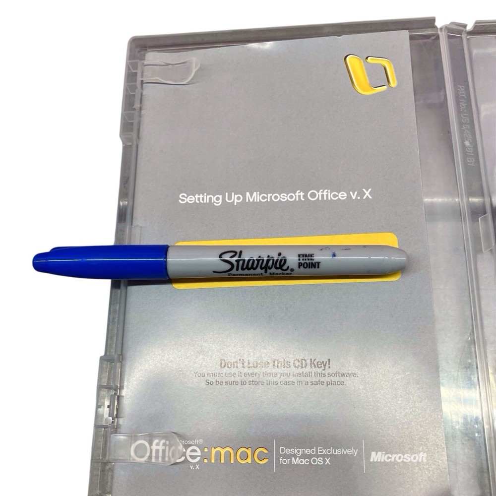 Microsoft Office v.X for Mac OS X Software Disc CD & Product Key