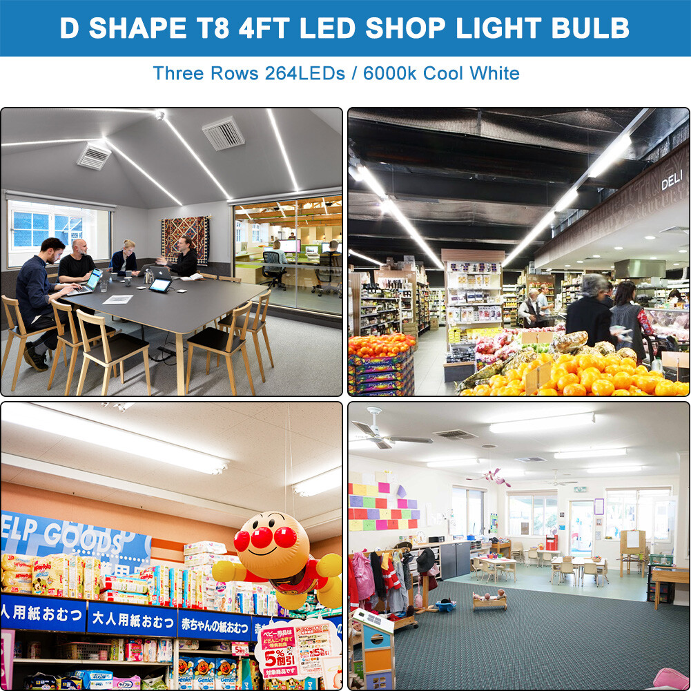 2FT 4FT LED Tube Lights Bulbs T8 G13 9W 22W 28W 60W LED Shop Light Bi Pin Garage