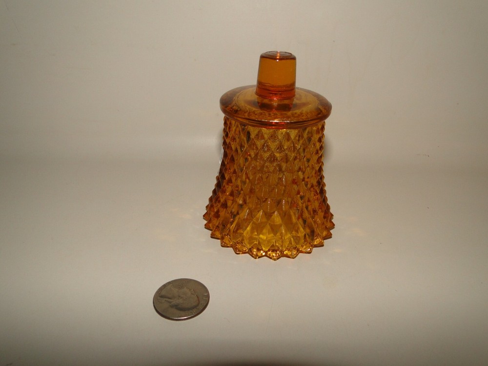 Amber Gold Diamond Pattern Votive Cup