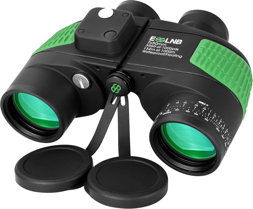 Marine Binoculars with Rangefinder & Compass=