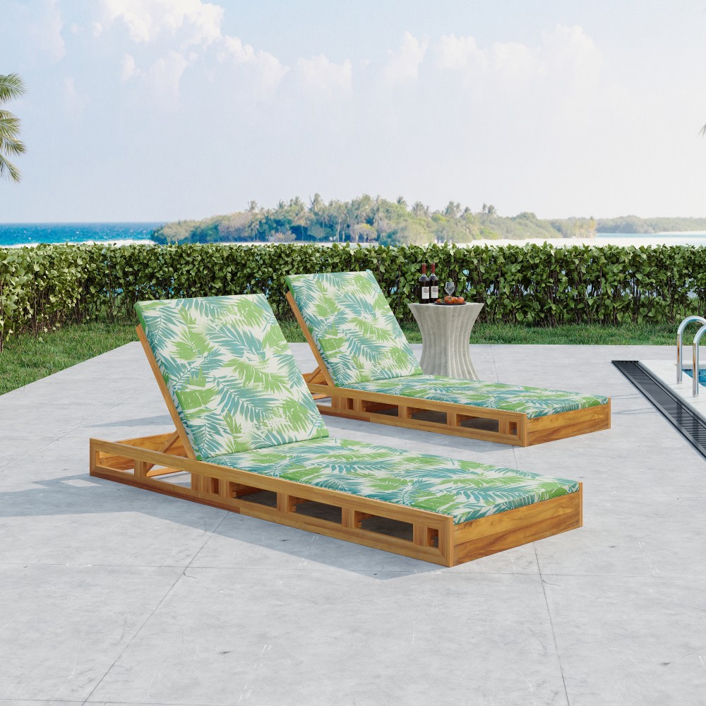 Outdoor Chaise Lounge w/ Adjustable Recliner & Water-Resistant Cushion for Patio
