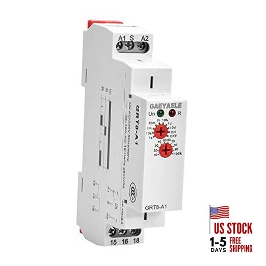 Delay on Time Relay Electronic 16A 1SPDT Adjustable Timer Delay GRT8-A1,A230