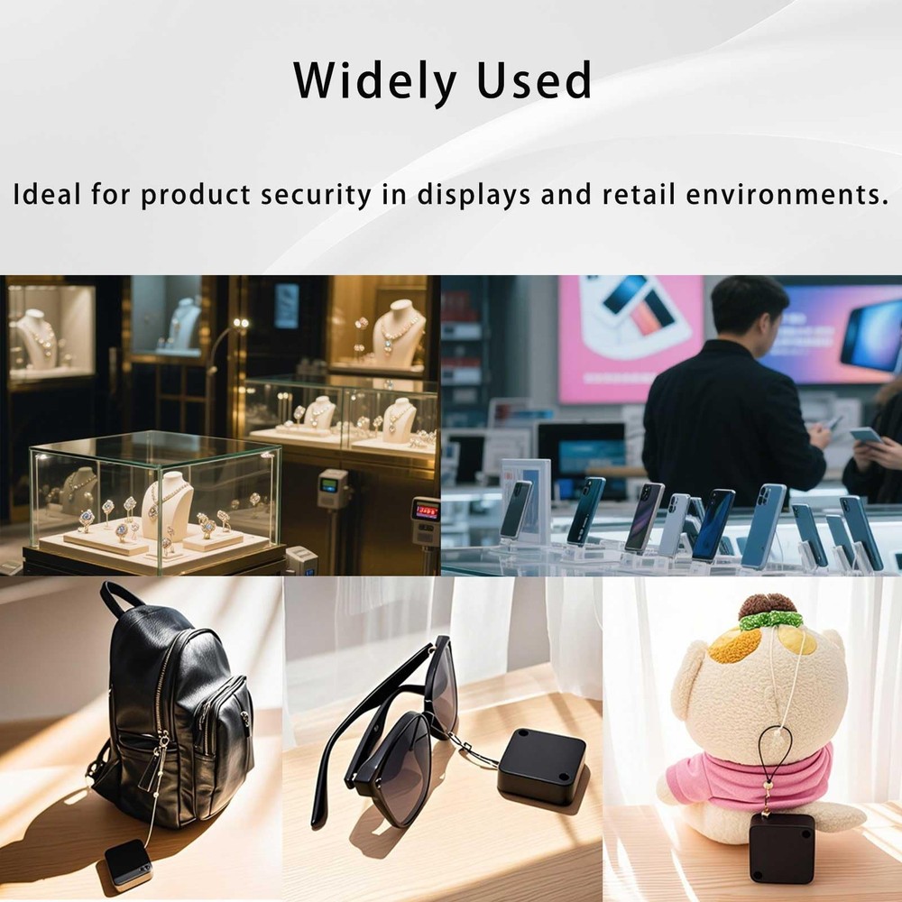 Retractable Cable Lock with Double-Sided Adhesive ABS Remote Control Security...