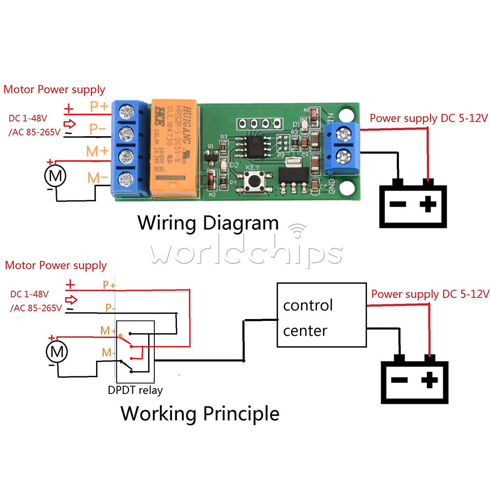 DC5/6/9/12V Motor Reverse Polarity Module Time Adjustable Delay Relay Module New