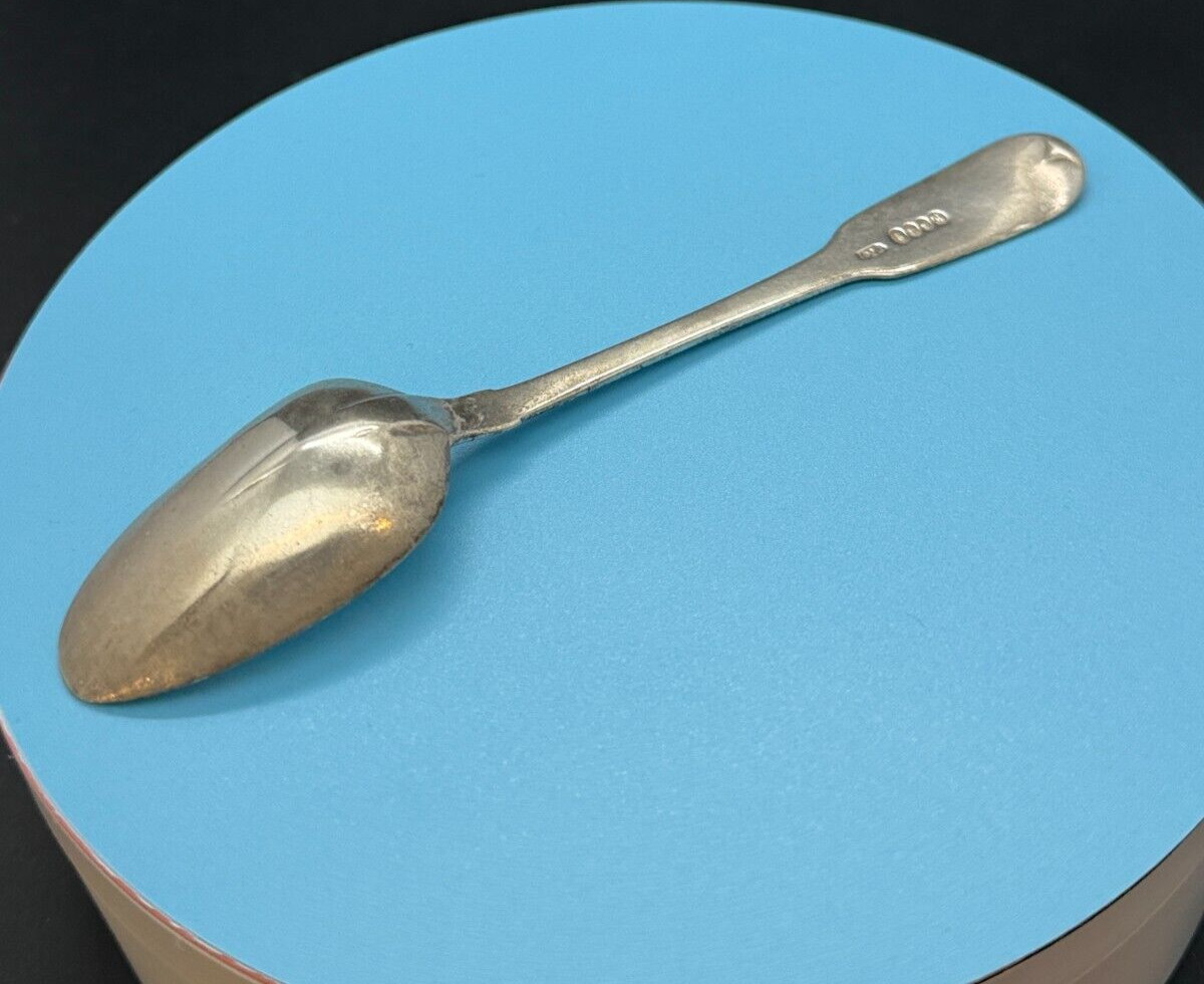 Irish Sterling Teaspoon 1825 Dublin Charles Marsh Rat Tail Fiddle 18.4g