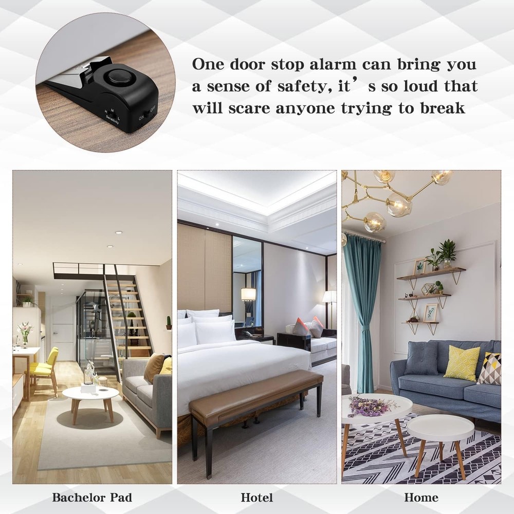 Versatile 120DB Door Stop Alarm - Adjustable Sensitivity for Ultimate Security