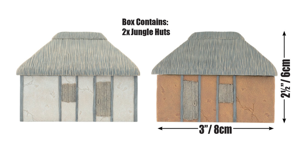Battlefront BB258 Features: Jungle Huts Gaming Terrain