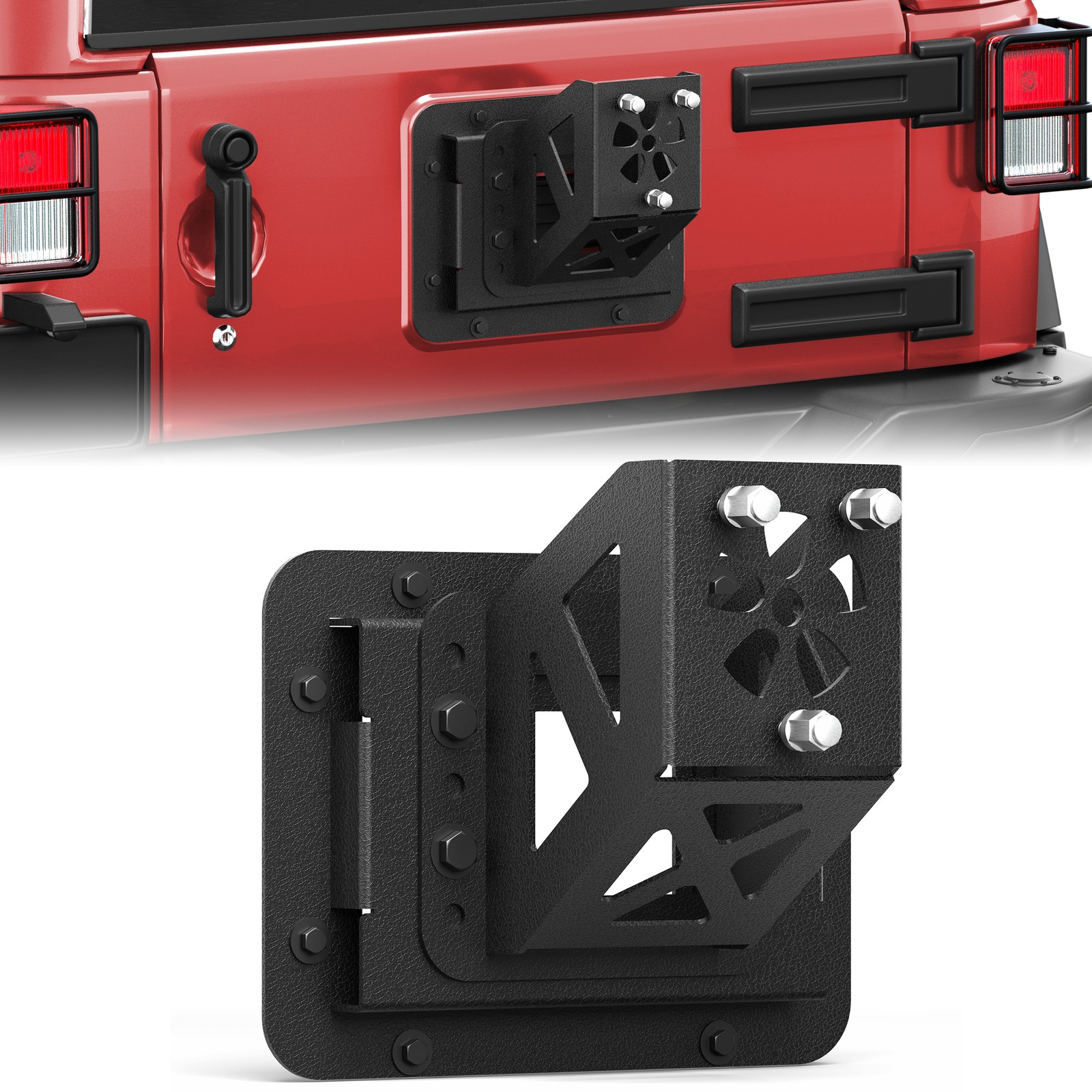 Adjustable Tailgate Spare Tire Carrier Mount Fit 2007-2018 Wrangler JK/JKU