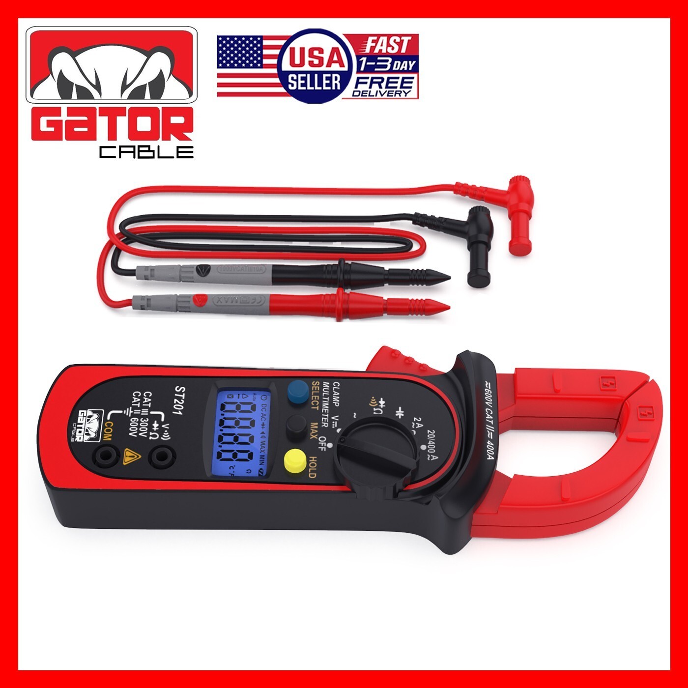 Digital Multimeter Amp Clamp AC DC Voltmeter Ammeter Ohmmeter Volt Tester Meter