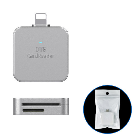 Portable Square-shaped Memory Card Reader TF/SD Card OTG Card Reader For Iphone