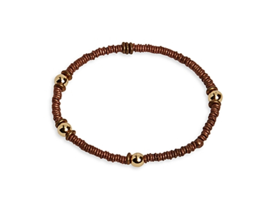 The Monotype the Ayden Beaded Bracelet Rust Copper