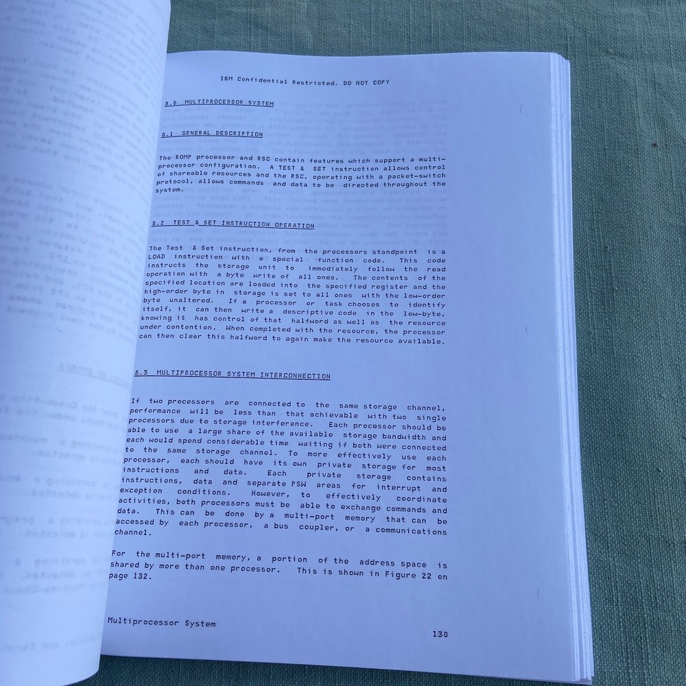 IBM ROMP Processor Copy Functional Specification 1983 Vintage Book Manual 32 Bit