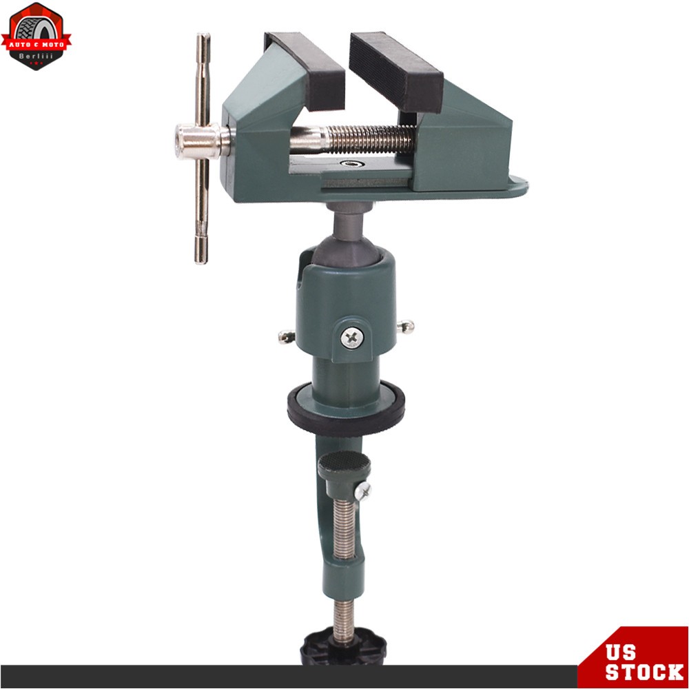 3Inch Universal Table Vise Aluminum Swivel 360° Rotating for Holding Small Parts