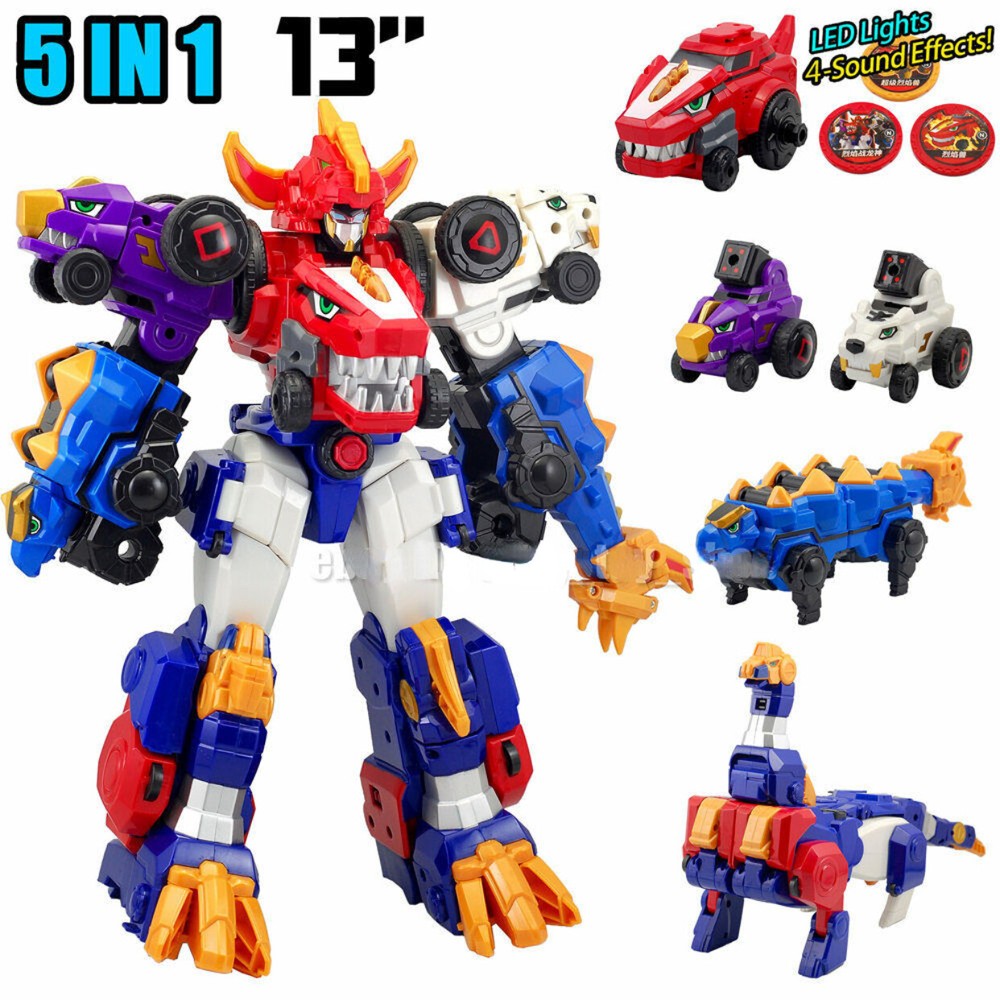 Dino Core Ultra D-Buster Tyranno Dinosaur Transform Robot Combiner 5 in 1 Figure